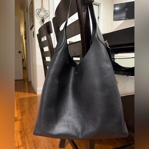 Coach Large Black Leather Shoulder Tote